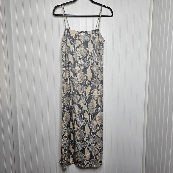 H&M Womens Satin Snake Print Slip Dress Size XS Sleeveless Date Night Silky Boho - Picture 11 of 12